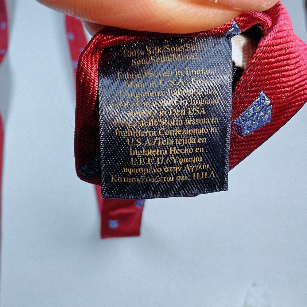 Brooks Brothers red silk novelty Print tie Makers And Merchants Preppy - Picture 6 of 7